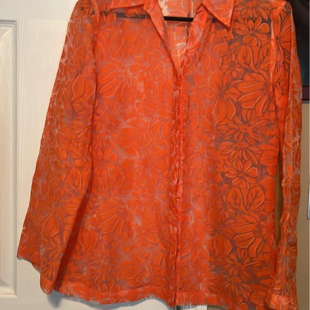 Chicos sheer blouse size O